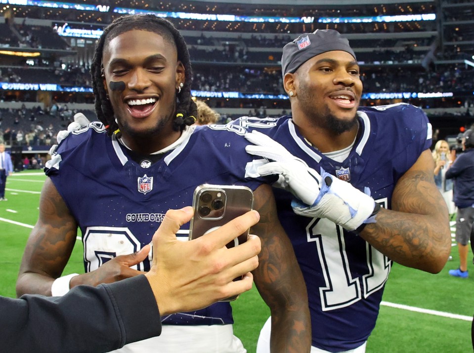 Happier days for CeeDee Lamb, left, and Micah Parsons